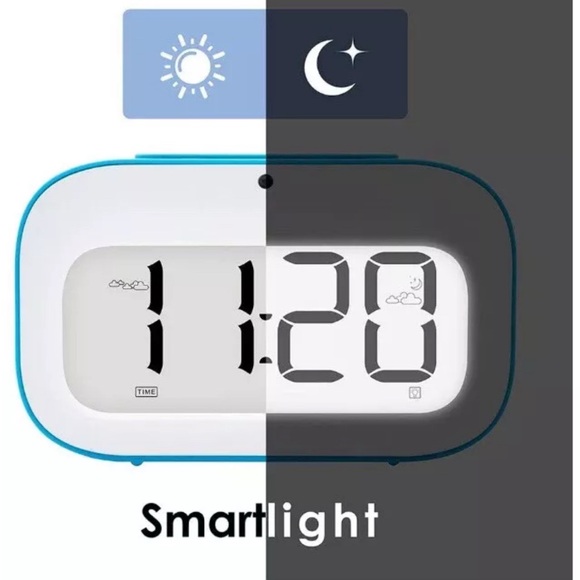 Geree Alarm Clock For Kids/Cute Emoji Desk Clock Smart Backlight/Temp/Snooze - Picture 4 of 5